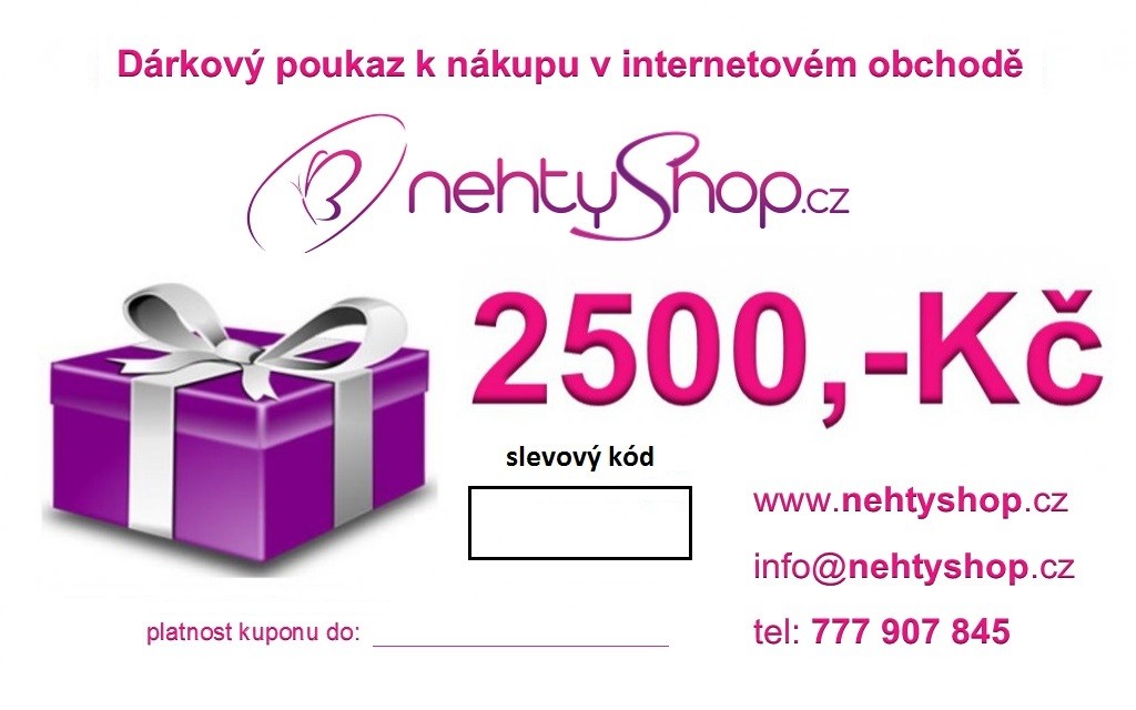 NEHTYSHOP Dárkový poukaz 2500 Kč