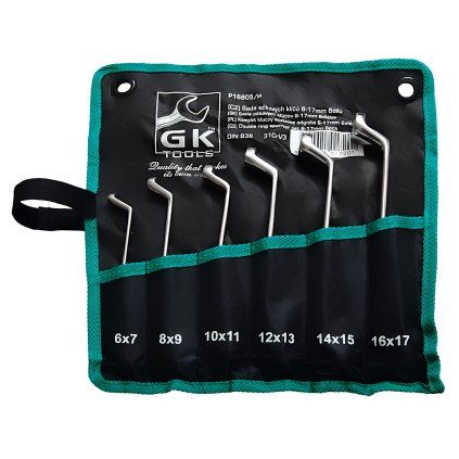 19626 gk tools sada ockovych klicu vyhnutych chrom 6 dilu 6 17 mm textilni obal