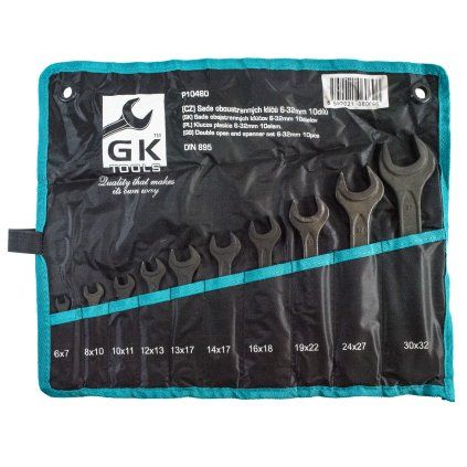 19800 gk tools sada plochych klicu 10 dilu 6 32 mm textilni obal