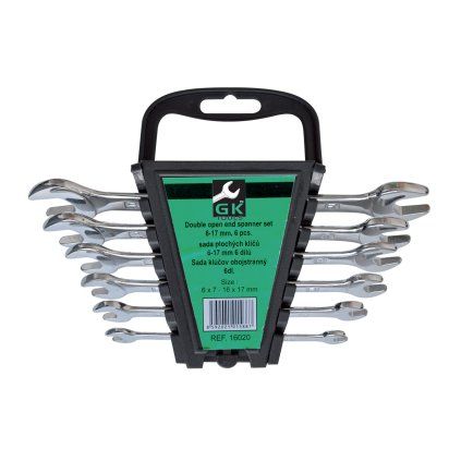 19638 gk tools sada plochych klicu chrom 6 17 mm 6 dilu plastovy drzak