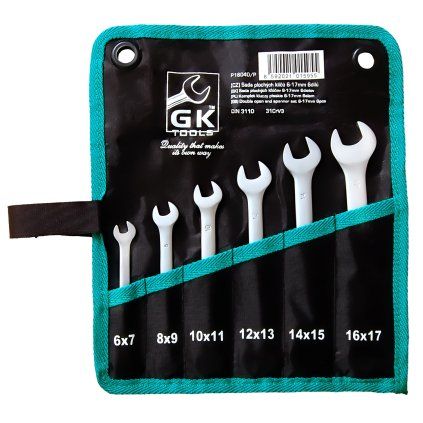 19659 gk tools sada plochych klicu matne 6 17 mm 6 dilu textilni obal
