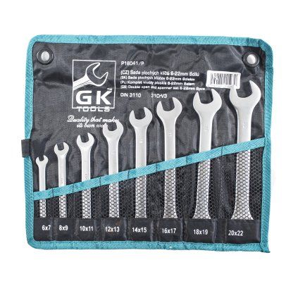 19665 gk tools sada plochych klicu matne 6 22 mm 8 dilu textilni obal