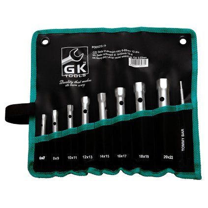 19785 gk tools sada trubkovych klicu 9 dilu 6 22 mm textilni obal