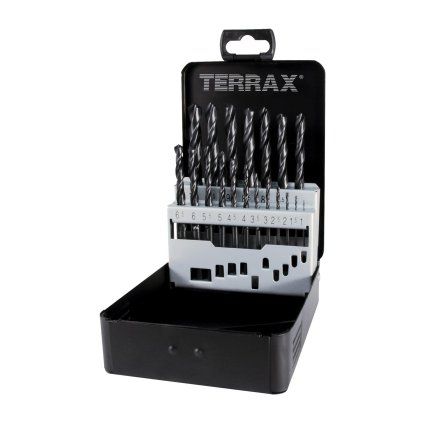 23199 ruko sada vrtaku do kovu terrax kovovy obal 1 10 mm 19 dilu