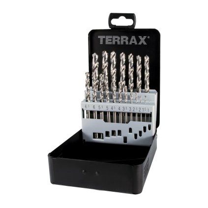 23205 ruko sada vrtaku do kovu vybrusovane terrax kovovy obal 1 5 10 mm 19 dilu