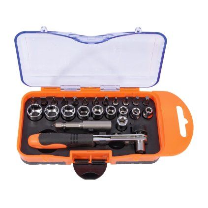 73502 stavtool sada bitu a hlavic s racnou 1 4 23 dilu