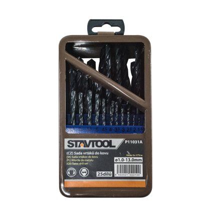 22719 stavtool sada vrtaku do kovu hss r 1 13 mm 25 dilu kovovy obal