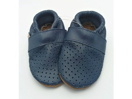 AFELO KOŽENÉ CAPÁČKY PERFOROVANÉ MODRÉ