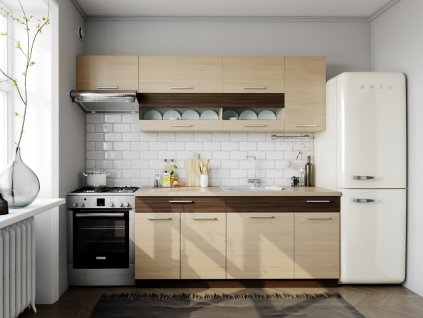 Kuchyňa RUTHIN 180/240 cm, rijeka svetlá