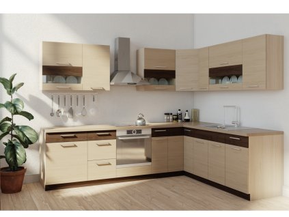 Rohová kuchyňa RUTHIN 285x210, rijeka svetlá