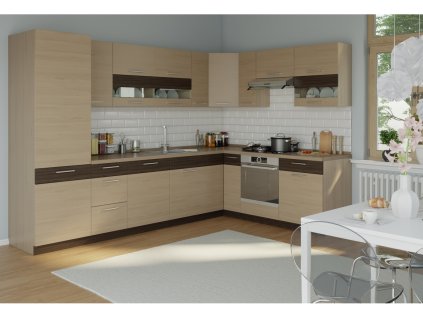 Rohová kuchyňa RUTHIN 315x210, rijeka svetlá