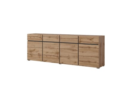 komoda chest cross 4 doors 4 drawers wotan oak wotan oak black img he 24n6my25 5 fd 11
