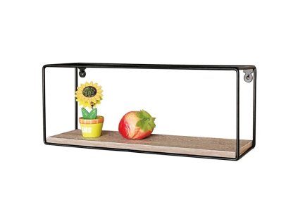 policka nastenna 40 cm mdf dekor dub kov cerny mat img AUT P 062@OAK fd 99