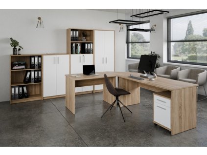 kancelarska sestava nejby gianni 11 dub sonoma bila 1 img la nejby jh s11 ds b k 1 fd 99