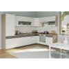 Rohová kuchyňa RUTHIN 315x210, biely lesk/grafit mat