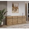komoda chest cross 4 doors 4 drawers wotan oak wotan oak black img he 24n6my25 6 fd 11