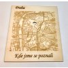 Gravírovaná mapa s vašim důležitým místem a textem  – s vlastním místem a textem