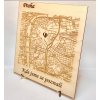 Gravírovaná mapa s vašim důležitým místem a textem  – s vlastním místem a textem
