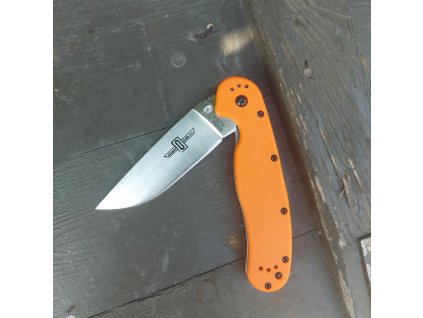 Nůž zavírací ONTARIO RAT-1 saténová čepel oranžový