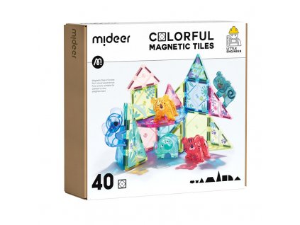 MiDeer Barevná magnetická stavebnice - Zvířátka 40 ks