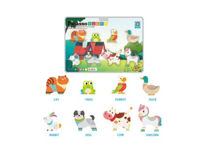 PicassoTiles - Magnetická stavebnice s farmářskými zvířaty (8 ks)
