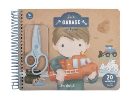 Kniha s vystřihovacími auty Jim - Little Dutch