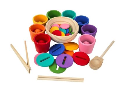Duhové kuličky, mince a kalíšky 8 barev 2kids toys