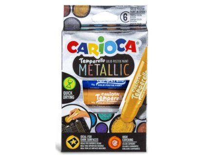 Carioca temperové barvy Metallic 6ks1