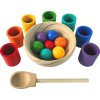 2kids toys Duhové kuličky a kalíšky 7 barev - montessori dřevěná hračka 7 barev