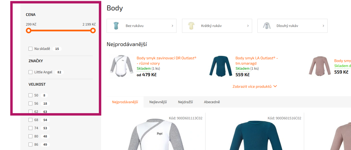 Jak používat filtr zboží