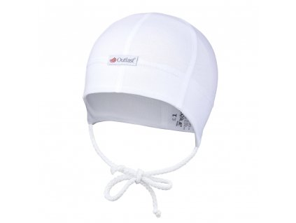 Čepice tenká zavazovací plochý šev Outlast® (Velikost 0 | 33-35 cm, Barva bílá)