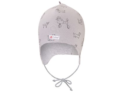 Čepice podšitá zavazovací Outlast® - více variant (Velikost 1 | 36-38 cm, Vzor šedá pes/pruh bílošedý melír)