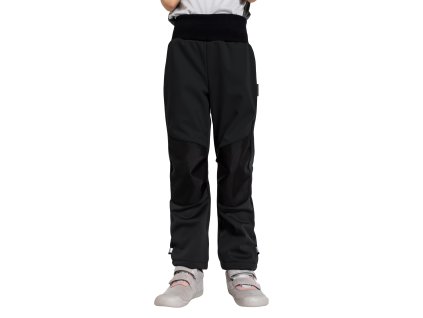 Dětské softshellové kalhoty s fleecem pružné Flexi Unuo - různé barvy (Velikost 98/104, Barva Černá)