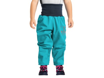 Batolecí softshellové kalhoty s fleecem + reflexní obrázek Evžen (Velikost 86/92 SLIM, Barva černé)