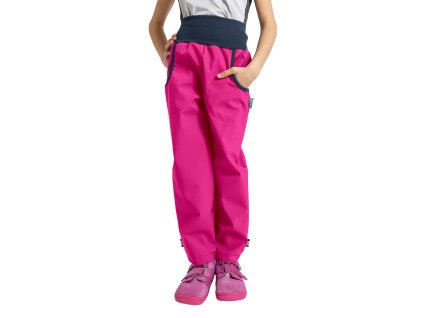 softshellové kalhoty s fleecem + reflexní obrázek Evžen (Velikost 98/104, Barva Fuchsiové)