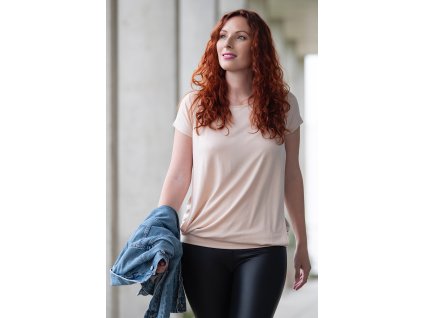 Kojicí halenka Zara VISKÓZA latté (Velikost L)
