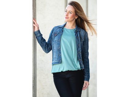 Kojicí halenka Zara VISKÓZA mint (Velikost L)