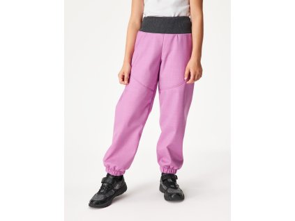 Unuo, Dětské softshellové kalhoty s beránkem Light, různé barvy (Velikost 98/104, Barva Fialová)