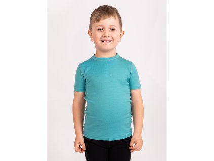 Dětské merino triko s krátkým rukávem Nature, Aqua (Velikost 98/104)