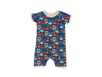 Dětský letní overal BAMBUS, veselé houkačky (Velikost 92)