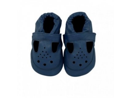Brilliantly Blue Baby Sandals, kožené capáčky Cheeky Little Soles