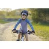 Unuo, Dětská funkční čepice s kšiltem UV 50+ Sun, Žíhaná Holubičí Šedá, Velryby holka (Velikost XS (42-44 cm))