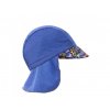 unuo Funkční čepice s kšiltem a plachetkou UV 50+ (doprodej vzorů) (Velikost XS (42 - 44 cm), Vzor Rybky a rybičky tm. modrá)