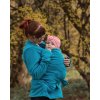 Těhotenský a nosící zavinovací kabátek Zina, fleece, tyrkysový (Velikost S/M)