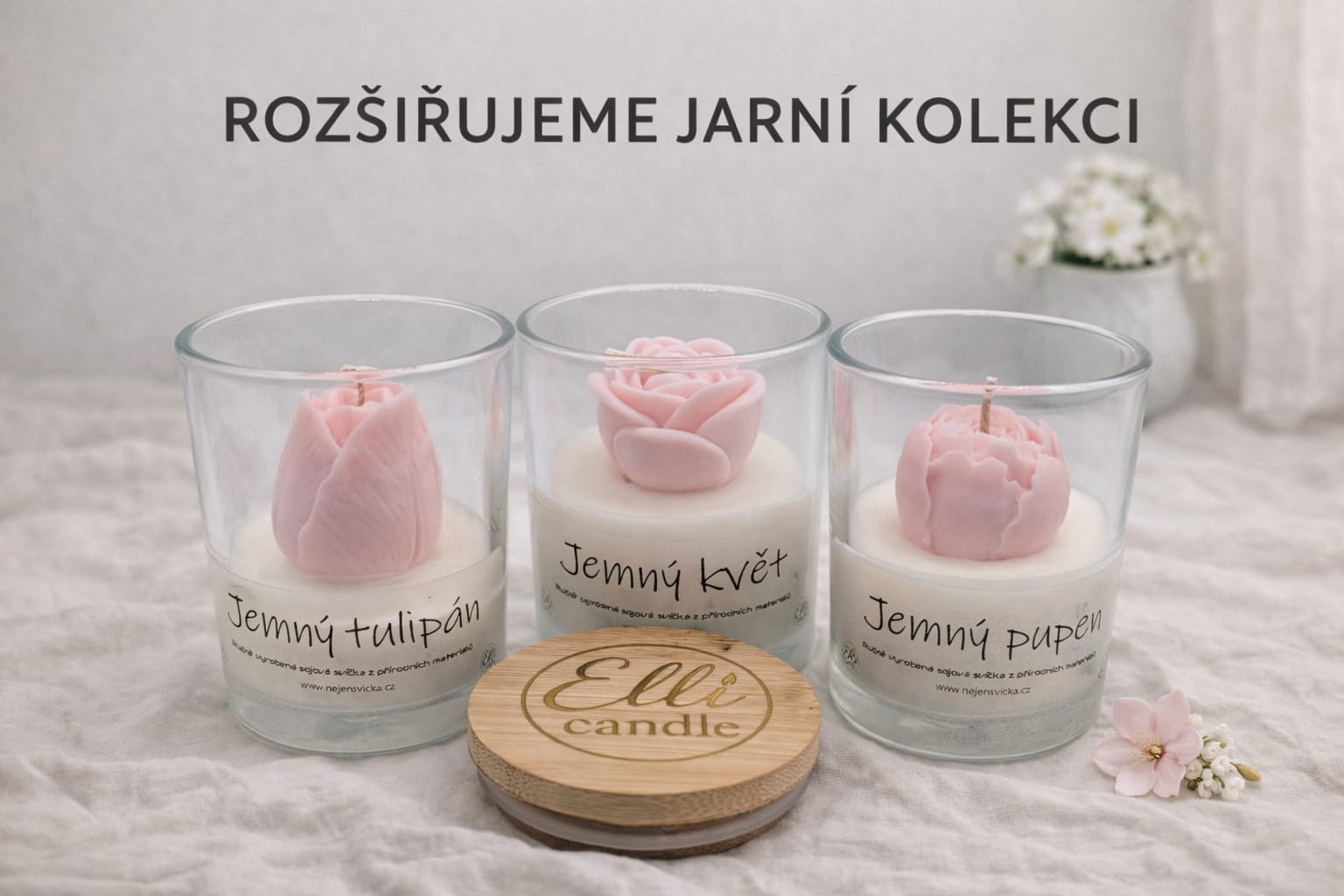 Limitovaná jarní kolekce sójových svíček s květinovými motivy