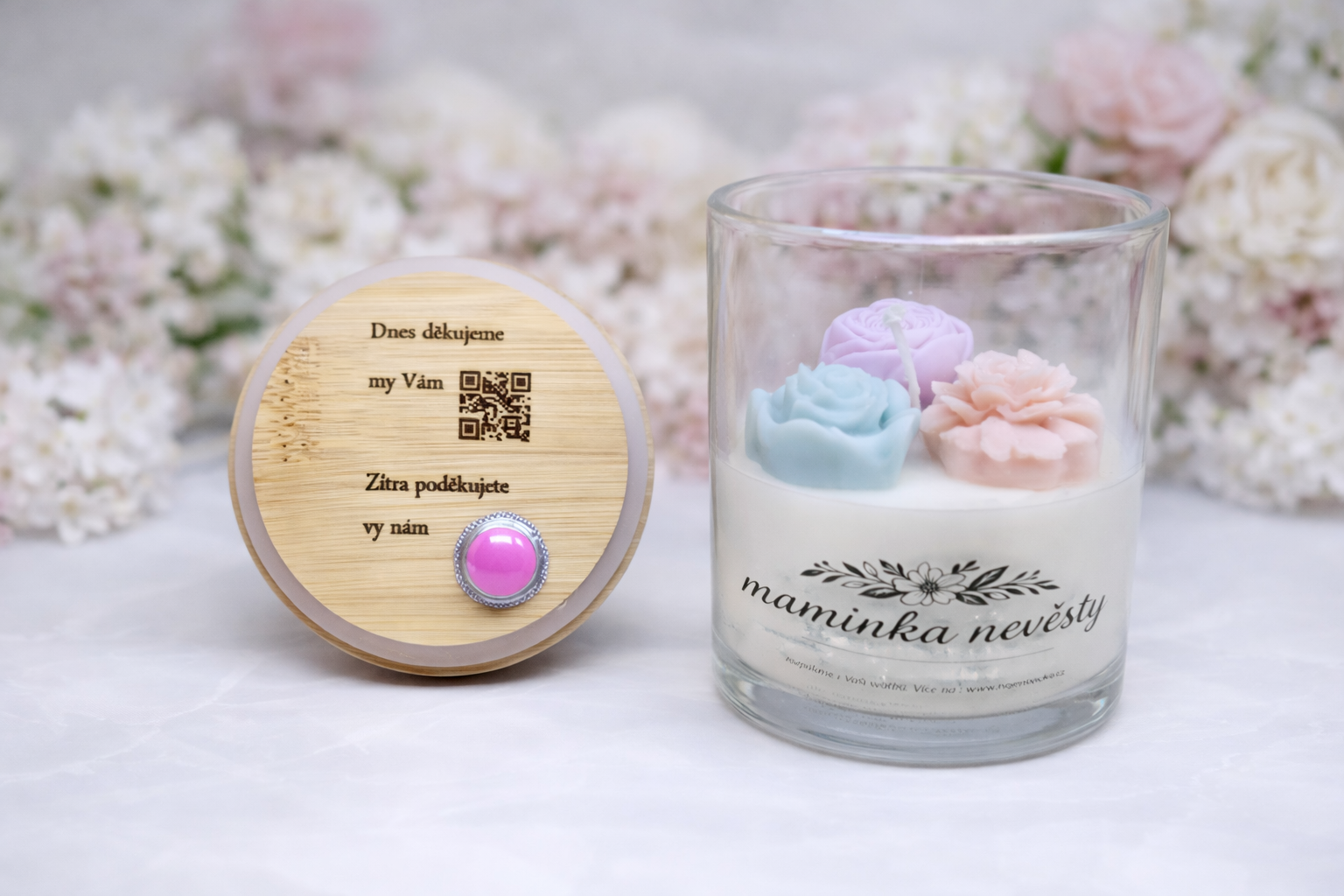 Svíčky na zakázku pro svatbu