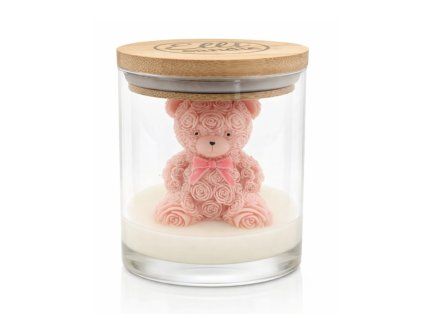 Svíčka růžový medvěd