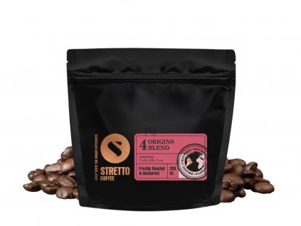stretto coffee 4 origins blend zrnkova kava 250g