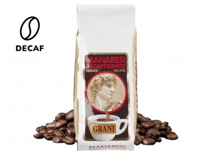 manaresi decaffeinato bezkofeinova zrnkova kava 250g