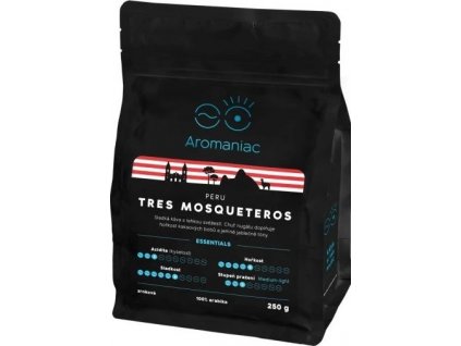 kava aromaniac peru tres mosqueteros zrnkova 250g nejkafe cz